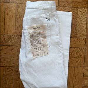 Still Here Tate Straight Leg Jeans in White